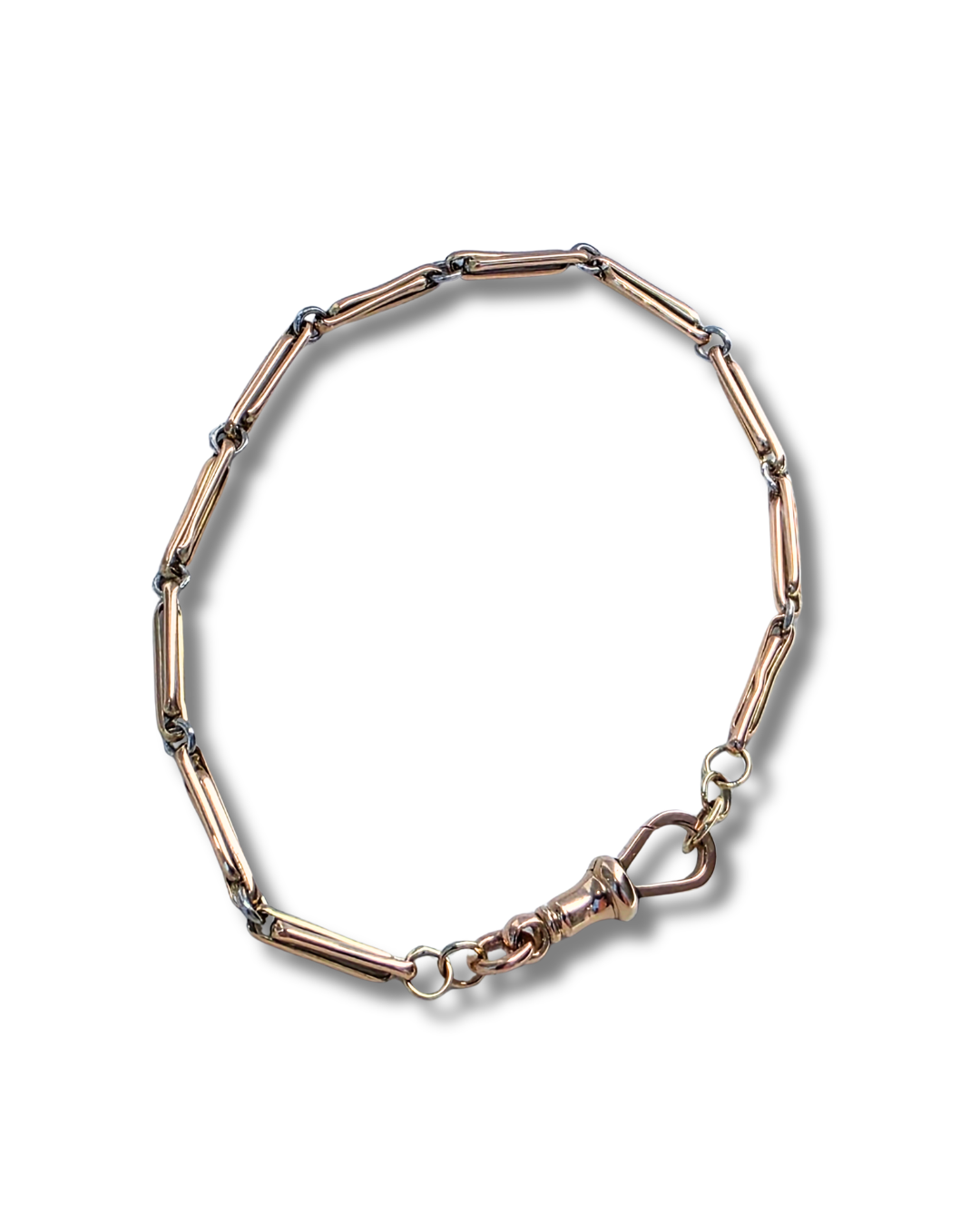 Antique gold and platinum trombone bracelet