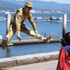 Photo of David Underhill as The Golden Boy, busking in Vancouver BC. .jpg