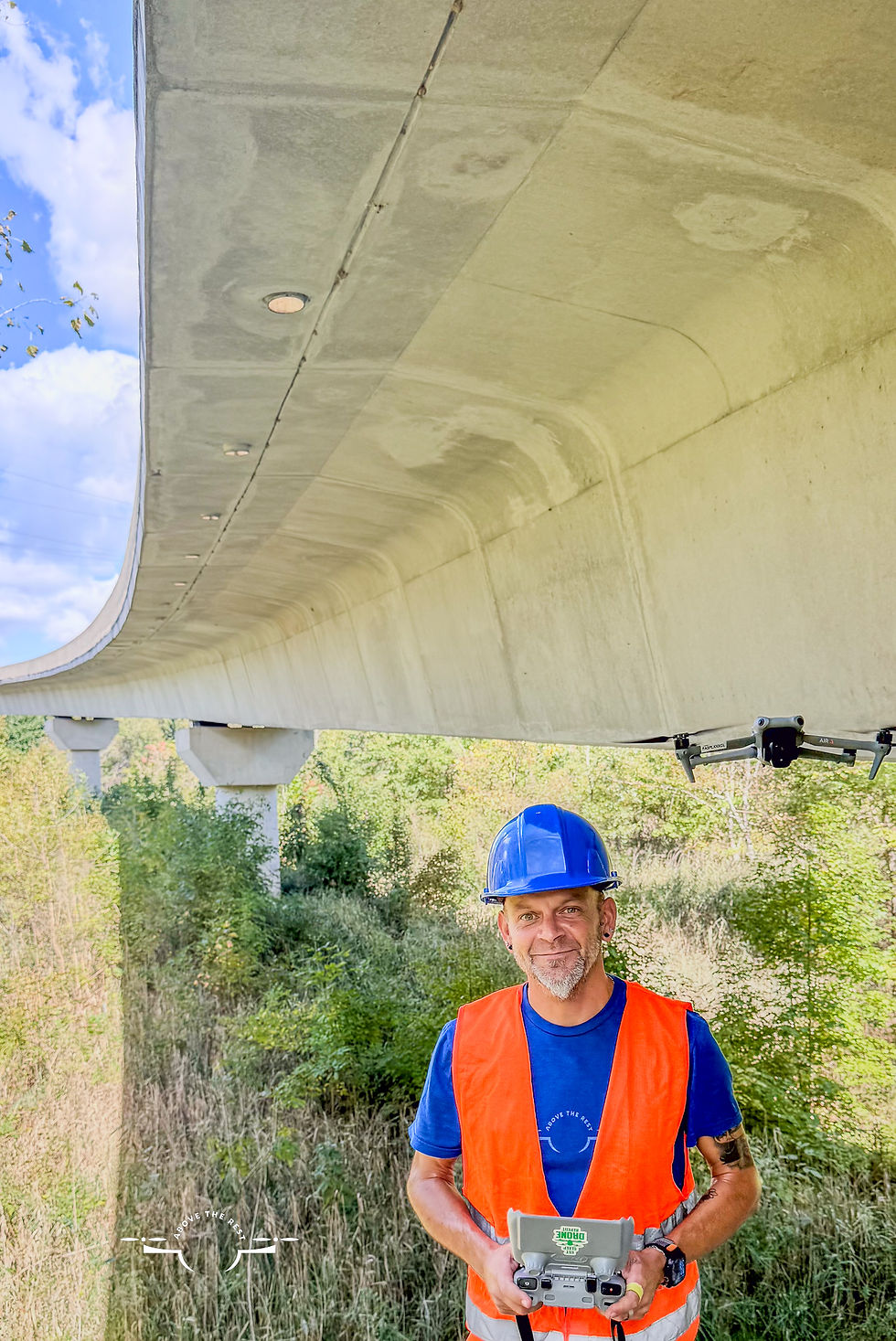 Above The Rest Imaging Pilot performing drone inspection of concrete girders on 895 - Pocahontas Parkway.