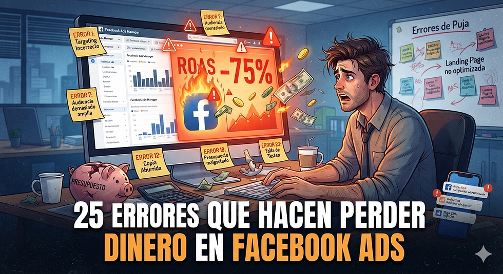 25 Errores que Hacen Perder Dinero en Facebook Ads (y Cómo Evitarlos)