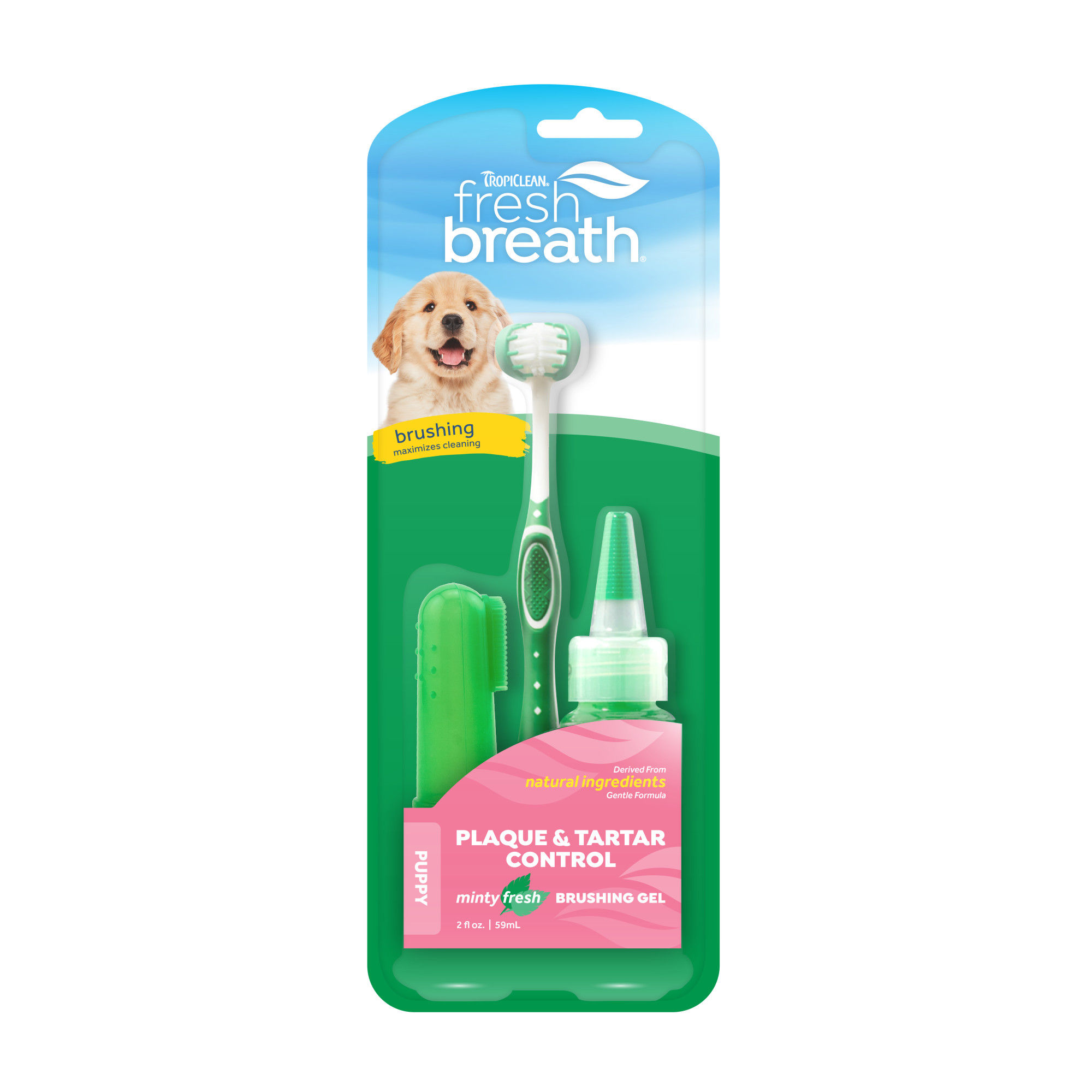 TropiClean Kit Dental para Cachorros Fresh Breath 59 ml