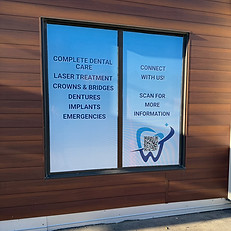 Newly installed perforated window vinyl at Avenue Dental