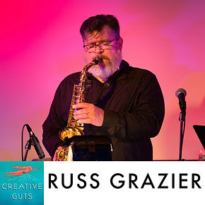 Russ Grazier playing saxaphone