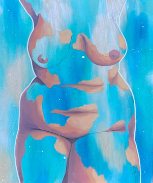 Painting of woman's naked torso