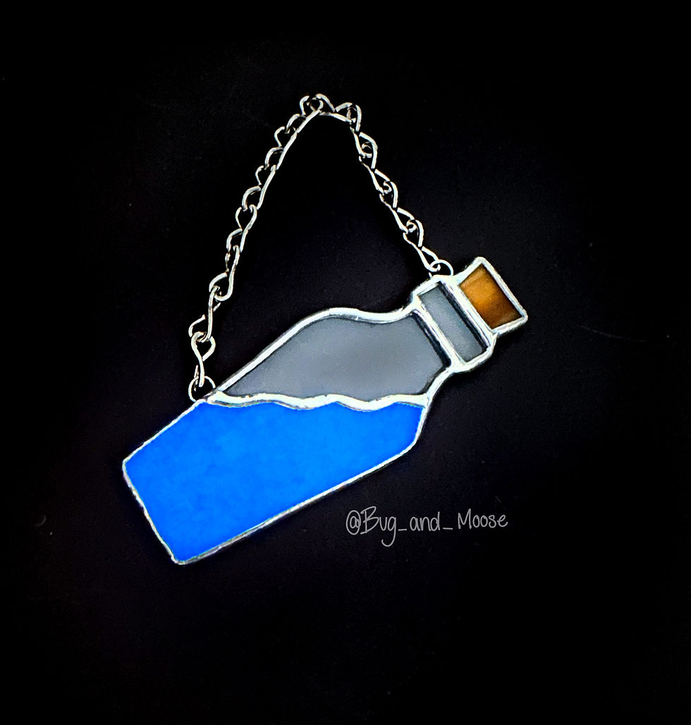 Thumbnail: Glow in the Dark Potion Bottle Stained Glass Piece