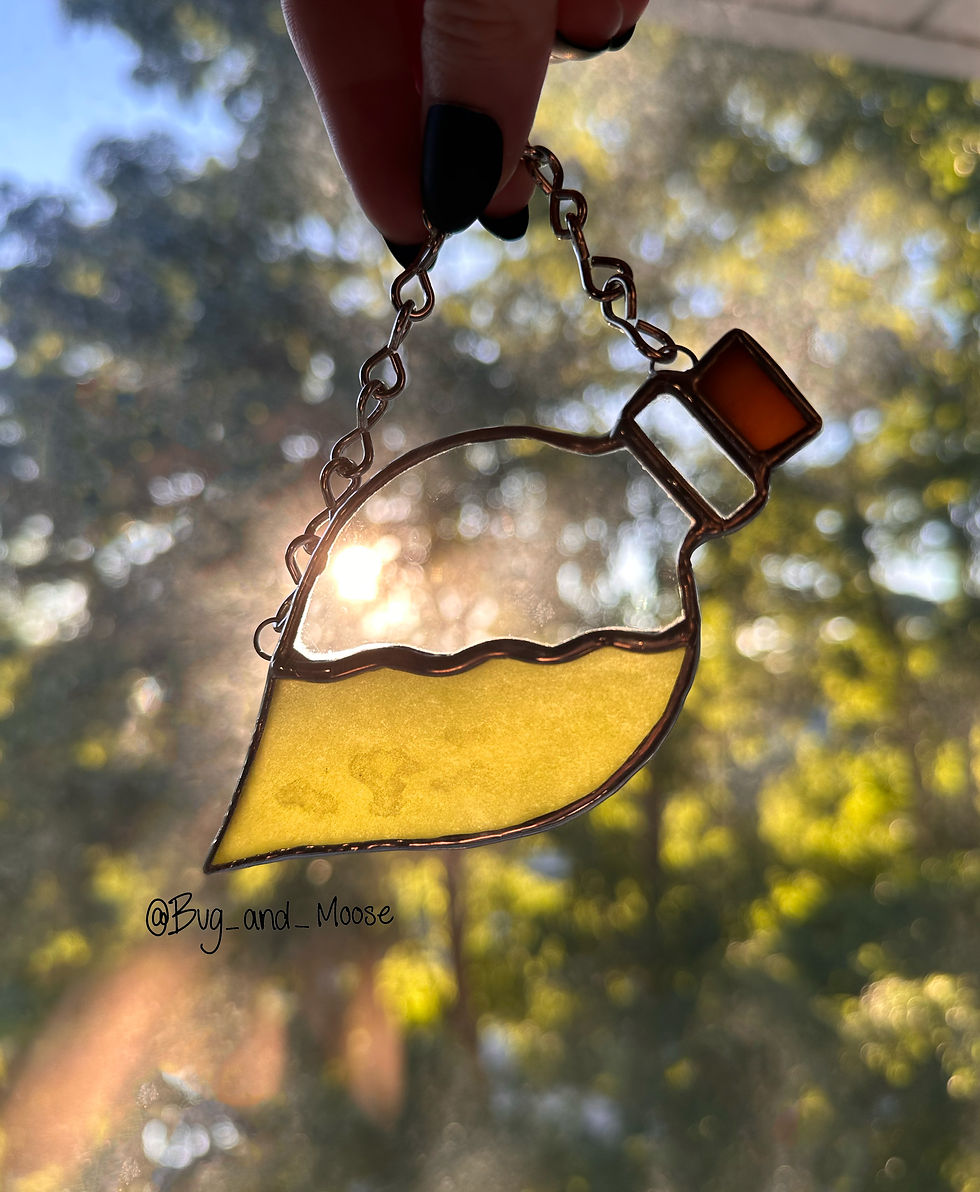 Thumbnail: Glow in the Dark Potion Bottle Stained Glass Piece