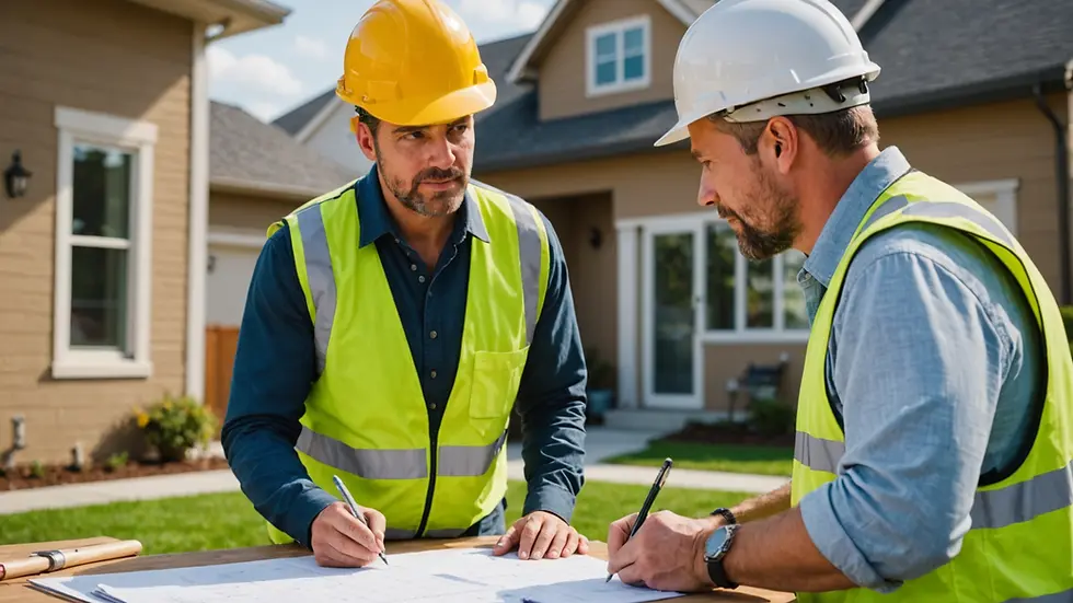 Eye-level view of a contractor discussing project details with a homeowner