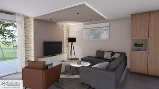 Espace de vie moderne décoré par un architecte d'intérieur