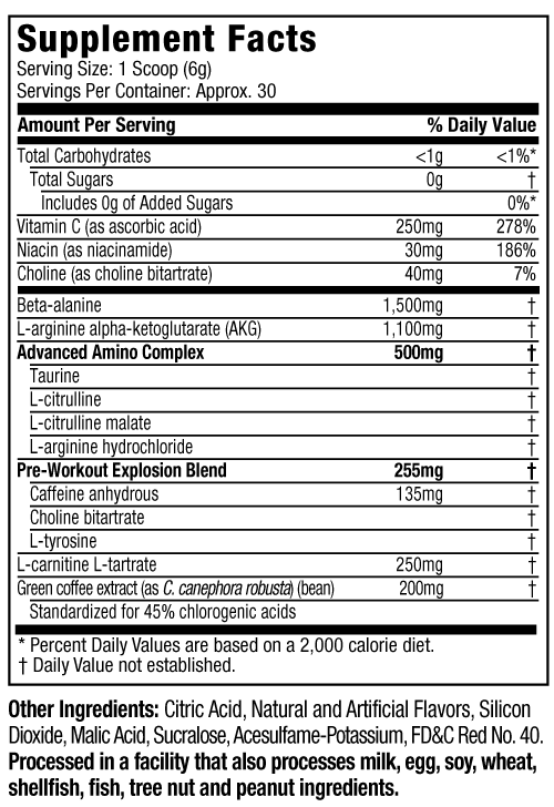 Six Star Pre Workout Explosion Ripped (30servings) supplementsquare