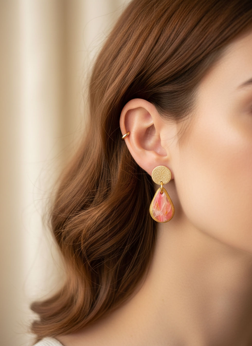 Miniatura: Pendientes originales para boda, pendientes para boda, pendientes rosas, pendientes boda, bisuteria original