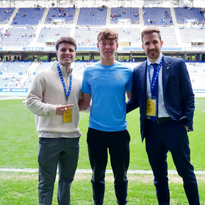 Elite Football soccer agent alan deriard and Rico Salem who was an amateur football player now with la liga real oviedo