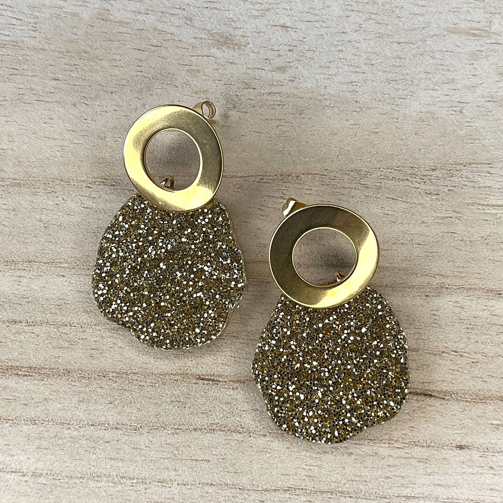 Miniature : Boucles d'oreilles Coeur dorées, design rond et texturé