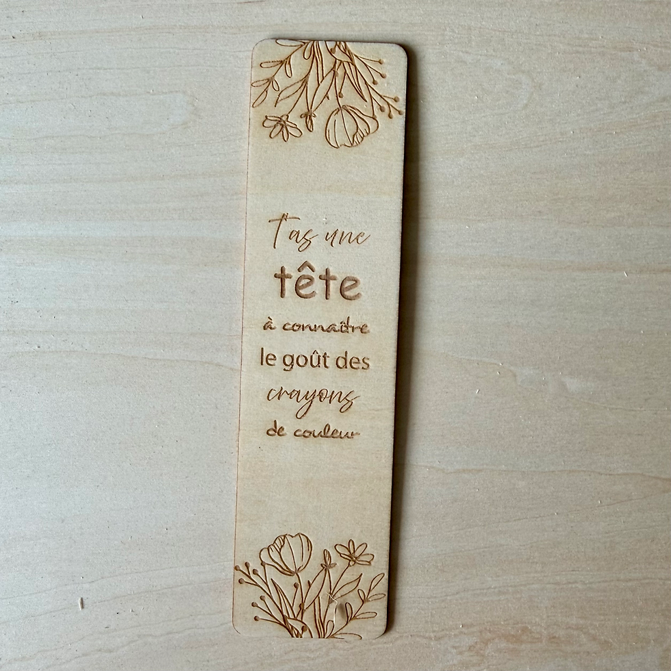Miniature : Marque page bois "Message humoristique"
