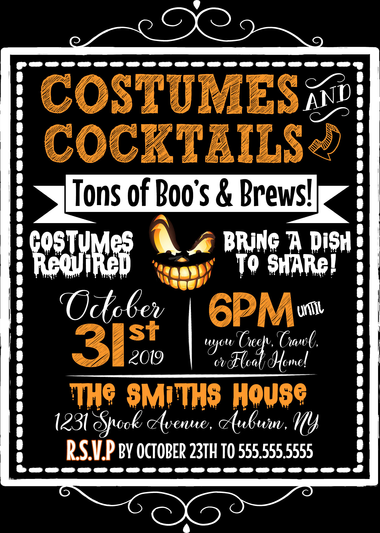 Creepy Pumpkin Invite