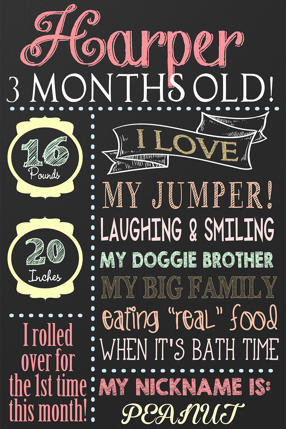 Thumbnail: Baby Girl Monthly Milestone