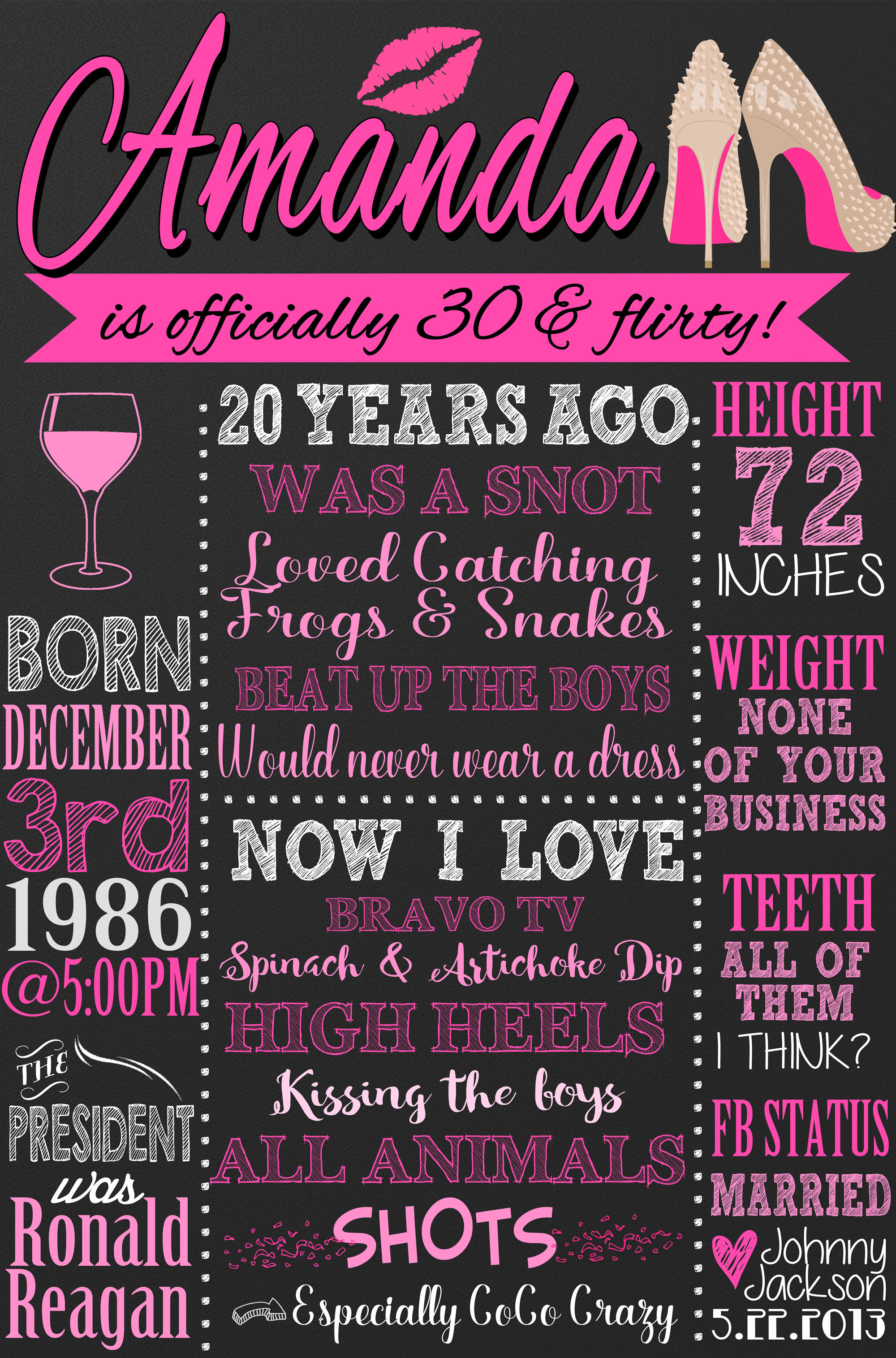 Adult Birthday Board Pink