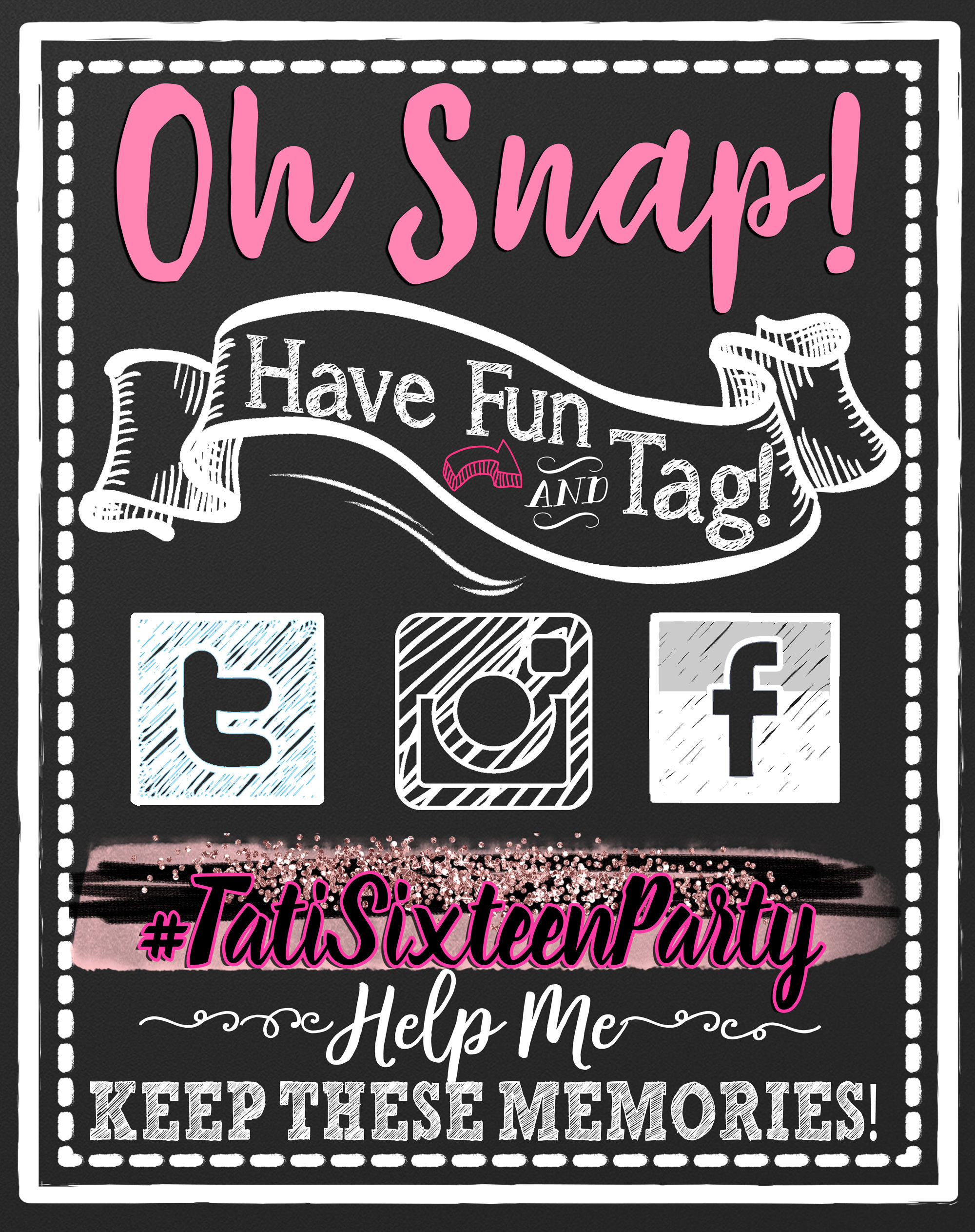 Social Media Party Sign