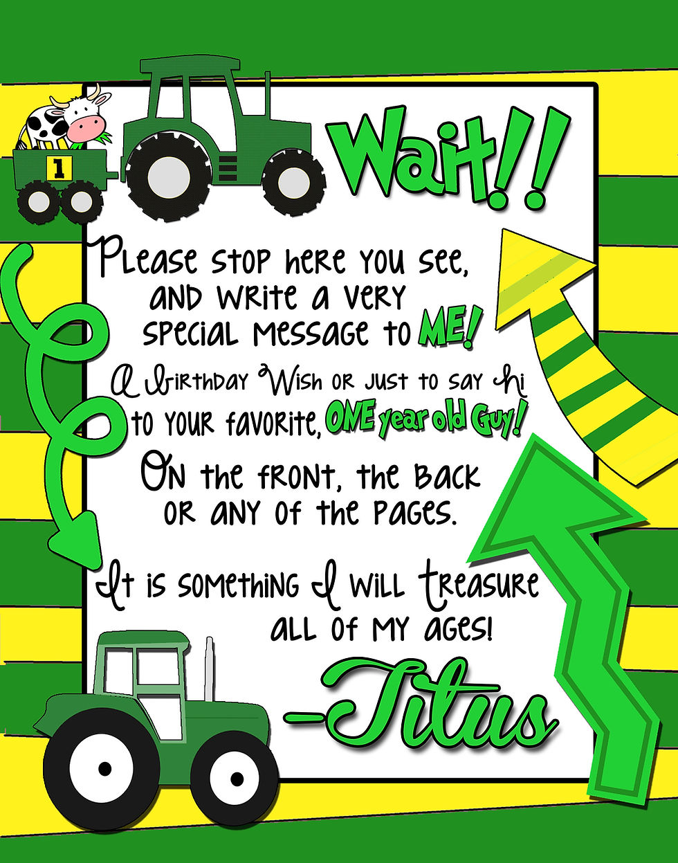 Thumbnail: John Deere Birthday Guestbook