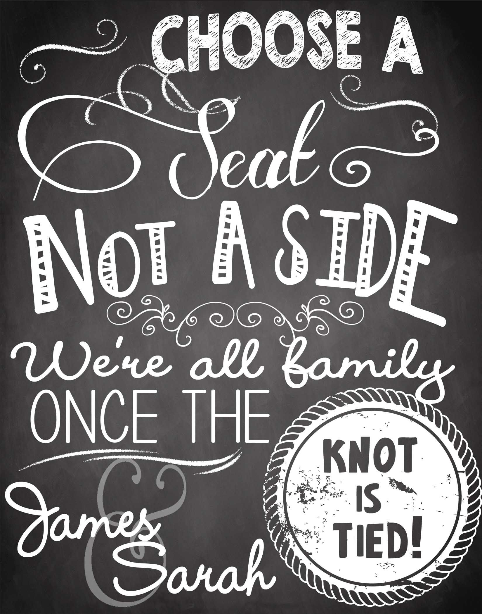 Choose a Seat, Not Side Chalk