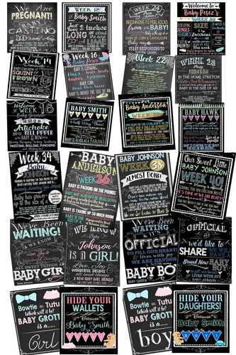 47 Week. Sign Weekly Pregnancy Signs | customprintablesny