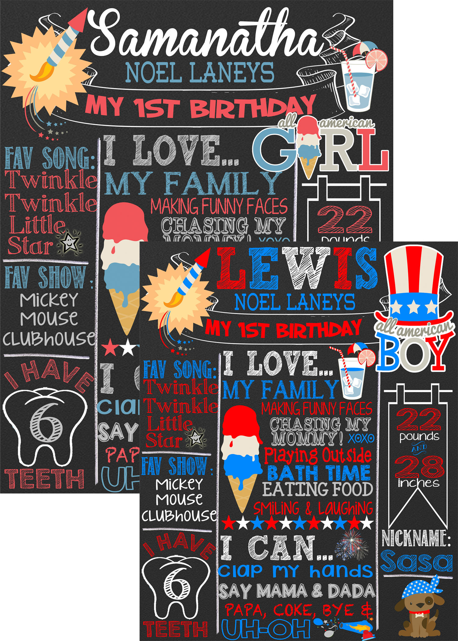 All American Boy/Girl Bday