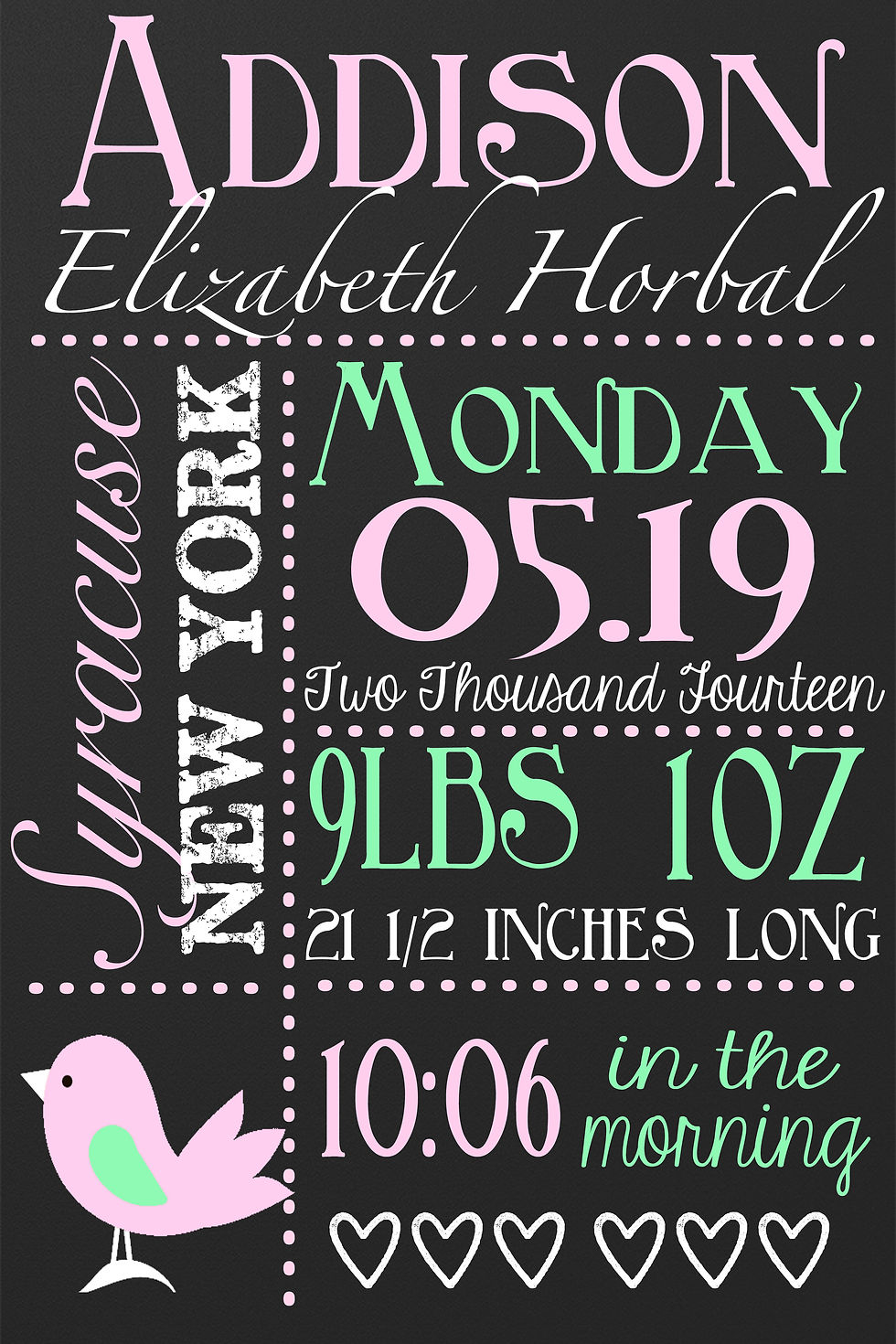 Thumbnail: Bird Flower Birth Announcement