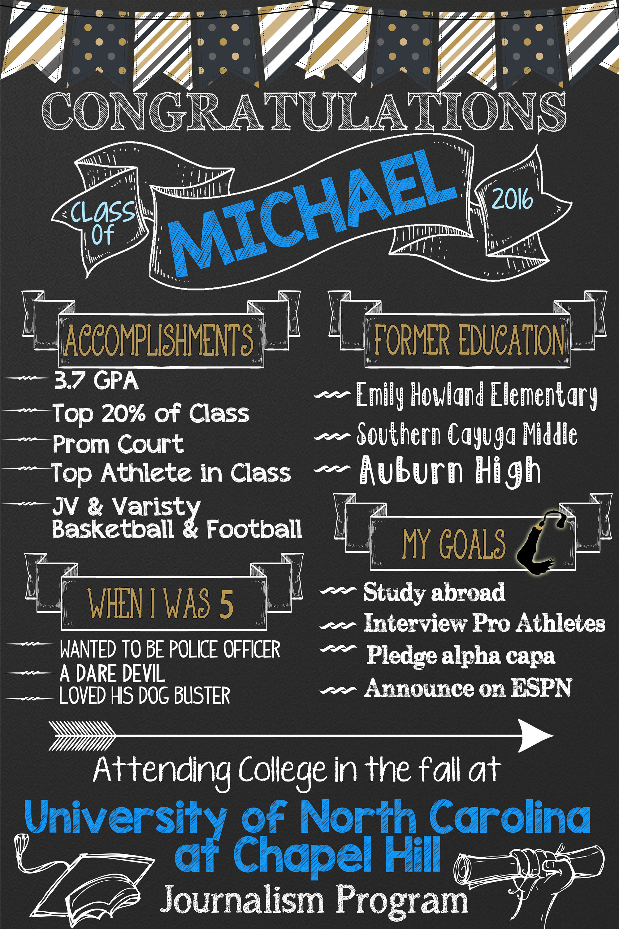 Boys Graduation Board