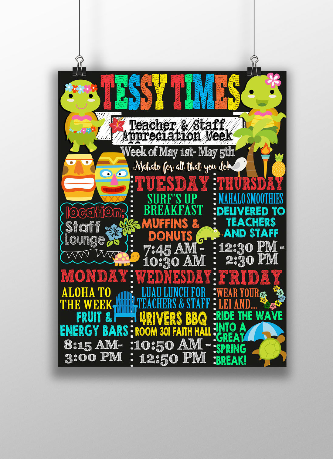 Luau teacher appreciation week