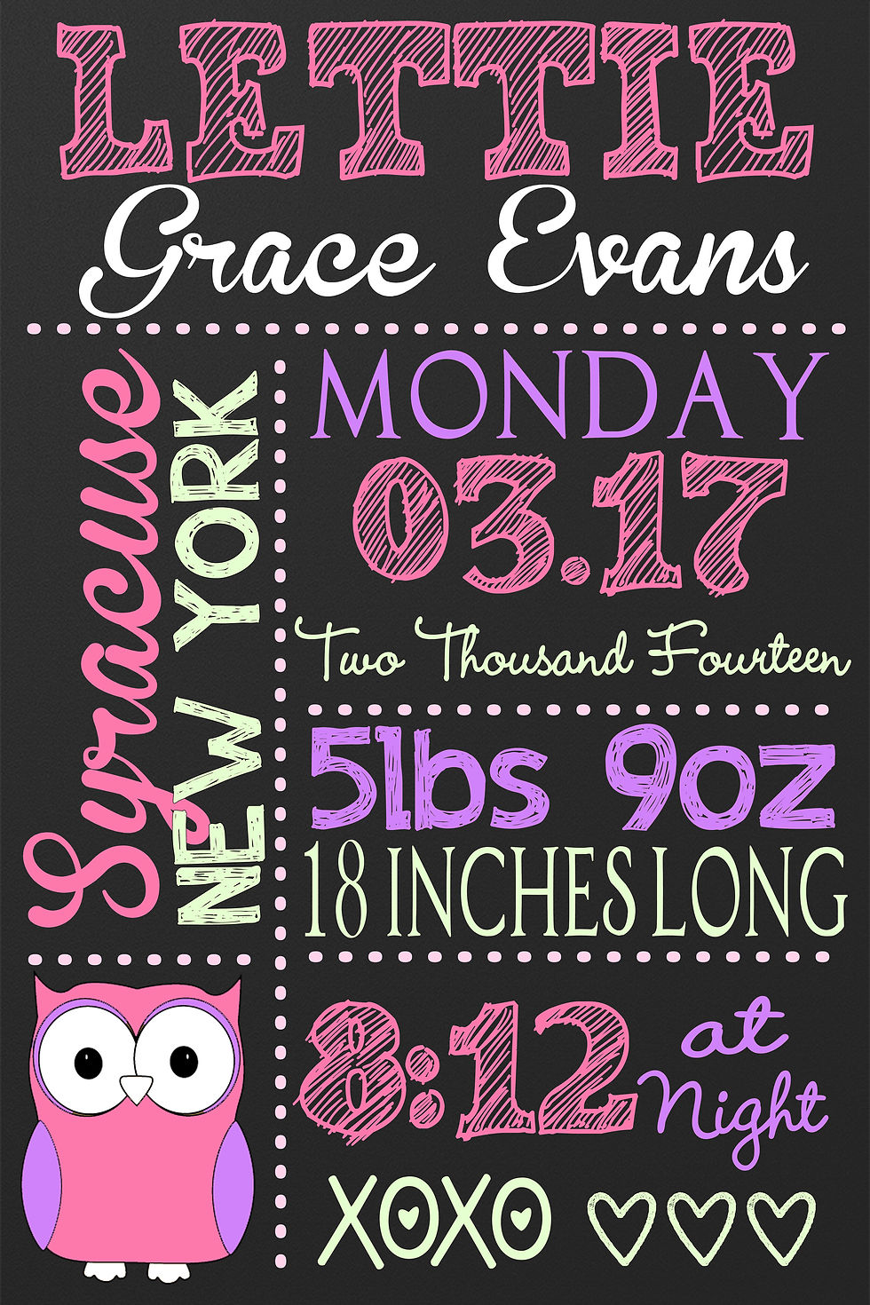 Thumbnail: Owl Birth Announcement