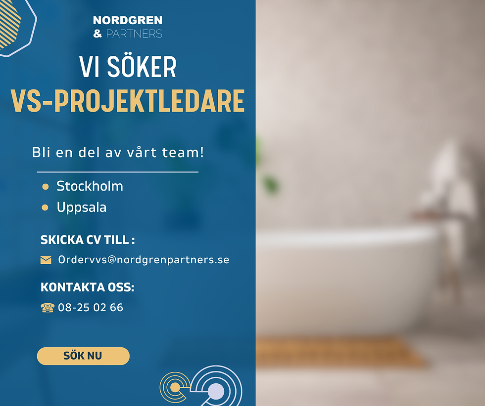 Vi söker projektledare Stockholm/Uppsala inom VS (entreprenad)