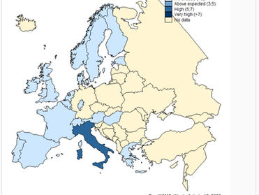 Avrupa Çapında Genel Ölüm Sayıları, 25 Mart'a Kadar Çoğunlukla Önceki Yılların Altında Kalmıştır.