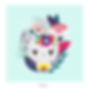 Coupon tissu motif placé "FRIDA CHAT" 37x37cm