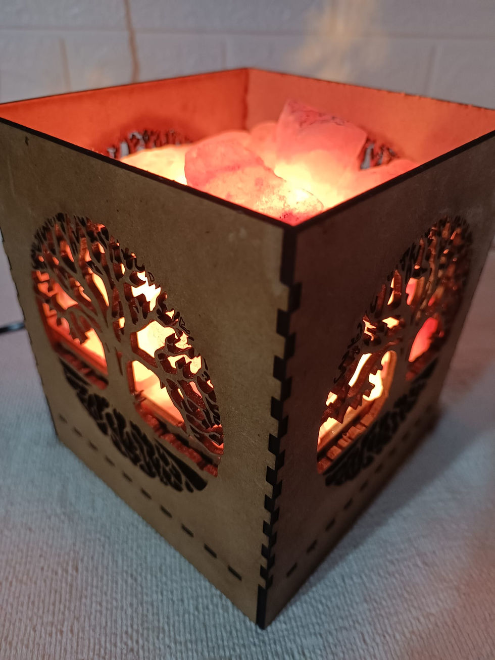 Miniatura: Lámpara de sal en Mdf pintada y barnizada 