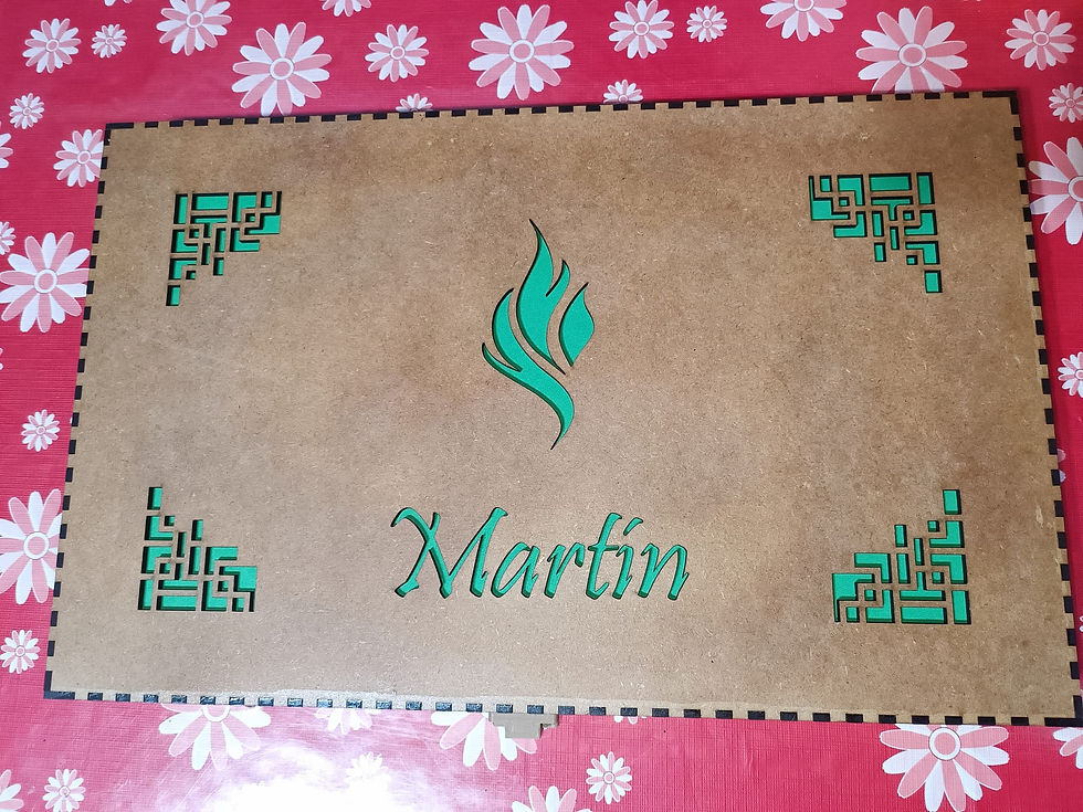 Miniatura: Set tabla con cubiertos en estuche de MDF 100% personalizado