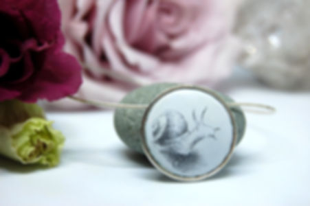 Enamel snail necklace
