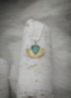 Thumbnail: Wings of Isis moss green trillion Kyanite pendant