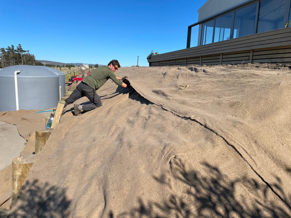 Biodegradable matt installation