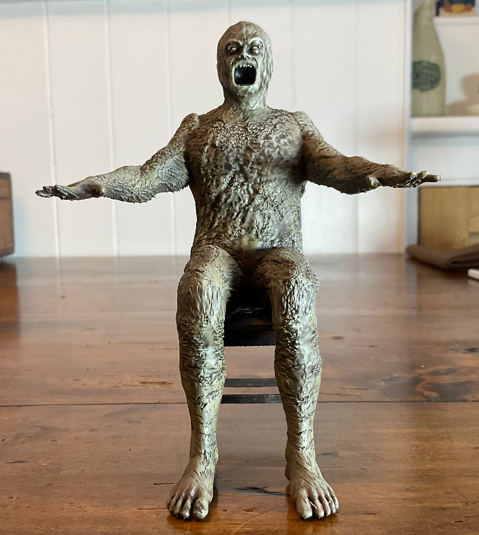 Thumbnail: Oddity - Wooden Man Seated 6 Inch (15cm) Hand Painted Model Figure