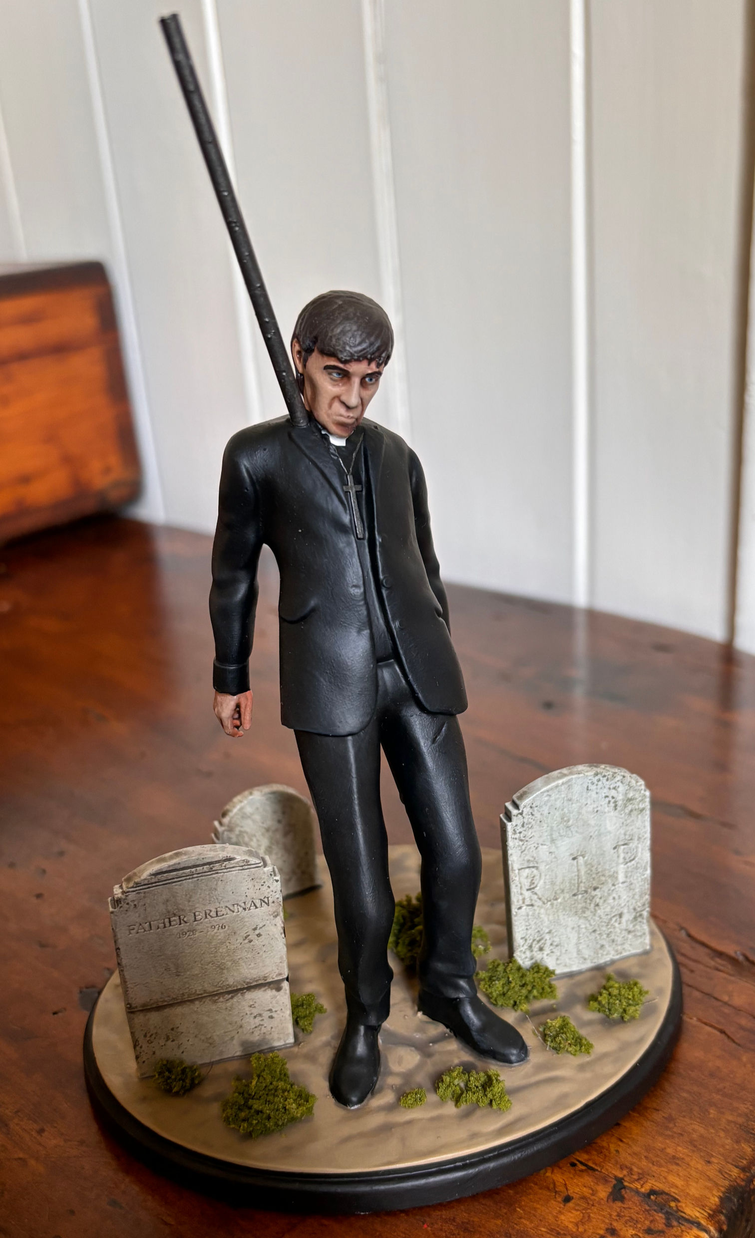 The Omen Father Brennan 18cm/7 inch Hand Painted Model Figure Patrick Troughton