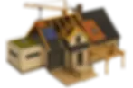 Grafische Darstellung einens Hauses mit allen seinen Komponenten zum Anklicken der Leistungen