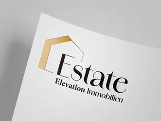 Logo Mockup auf weißem Papier von EstateElevation
