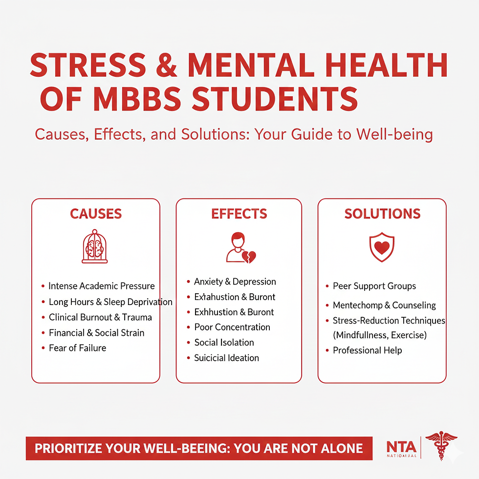 Guide Stress and Mental Health of MBBS Students: Causes, Effects, and Solutions