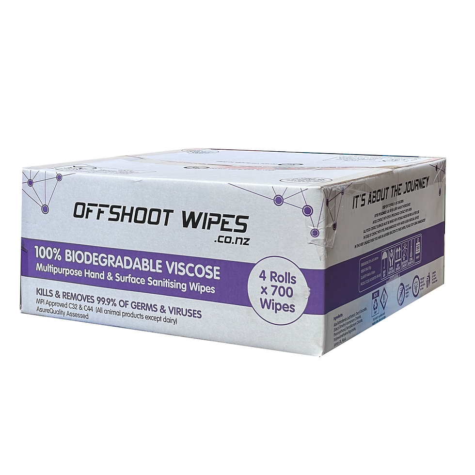 Thumbnail: 100% Biodegradable VISCOSE Hand & Surface Wipes - 700 Wipes x 4 Rolls