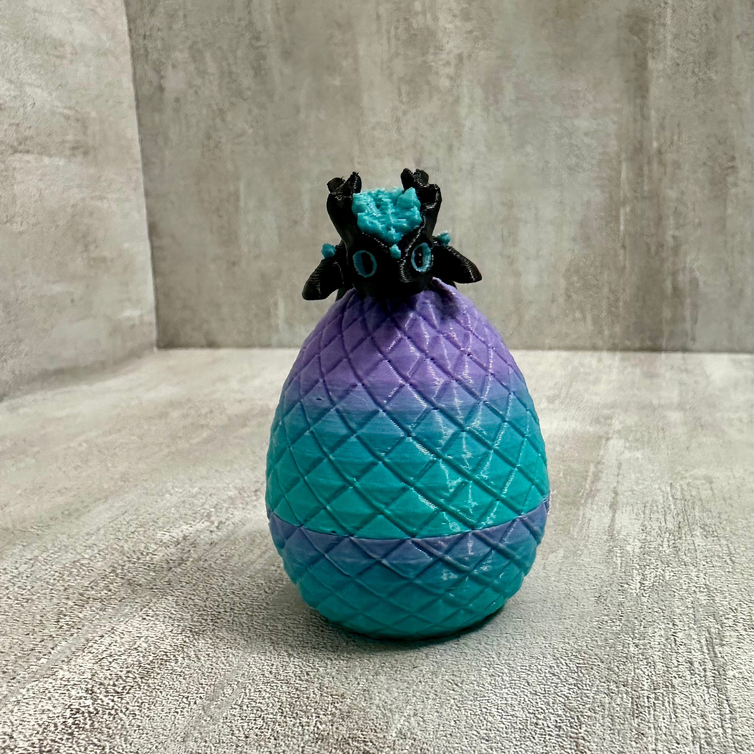 Mini Multicolored Dragon and Egg 3D Printed