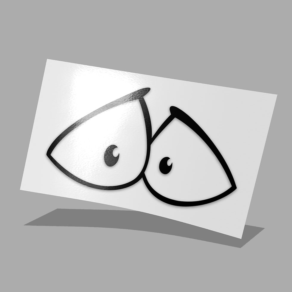 Thumbnail: Decorative Vinyl Decal - Transfer Sticker (Worried Cartoon Eyes)
