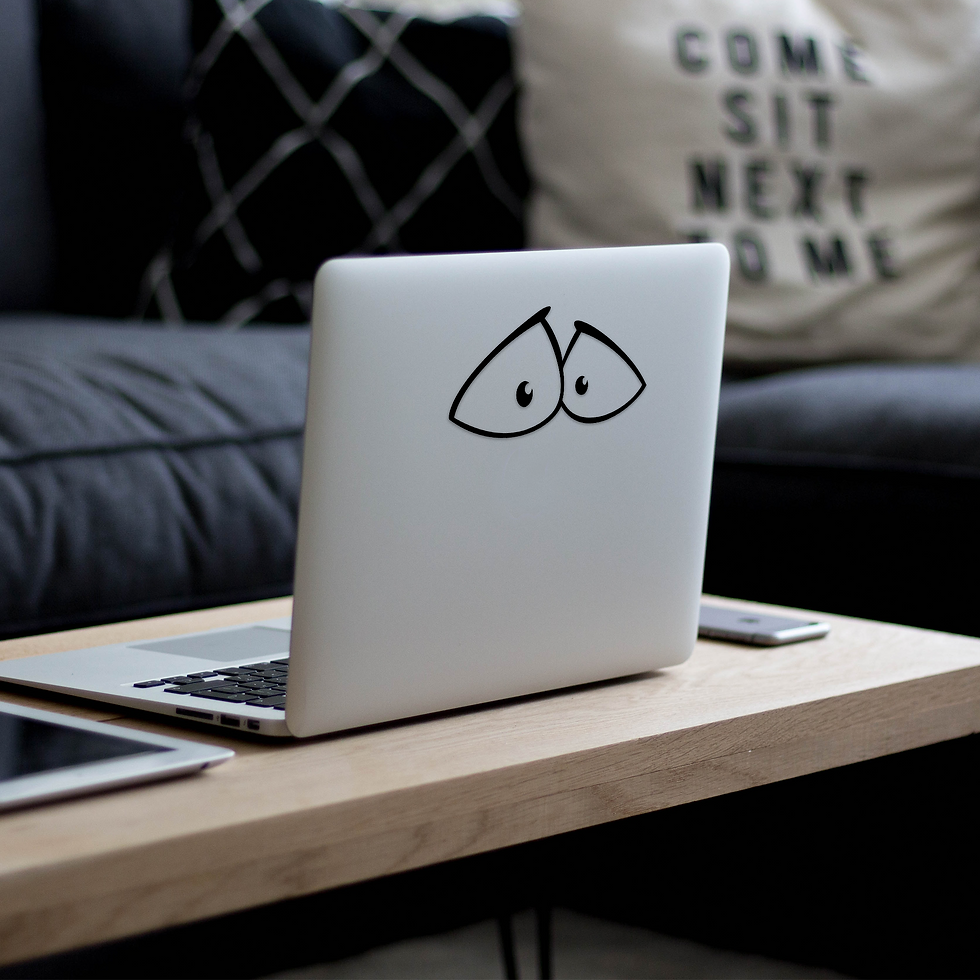 Thumbnail: Decorative Vinyl Decal - Transfer Sticker (Worried Cartoon Eyes)