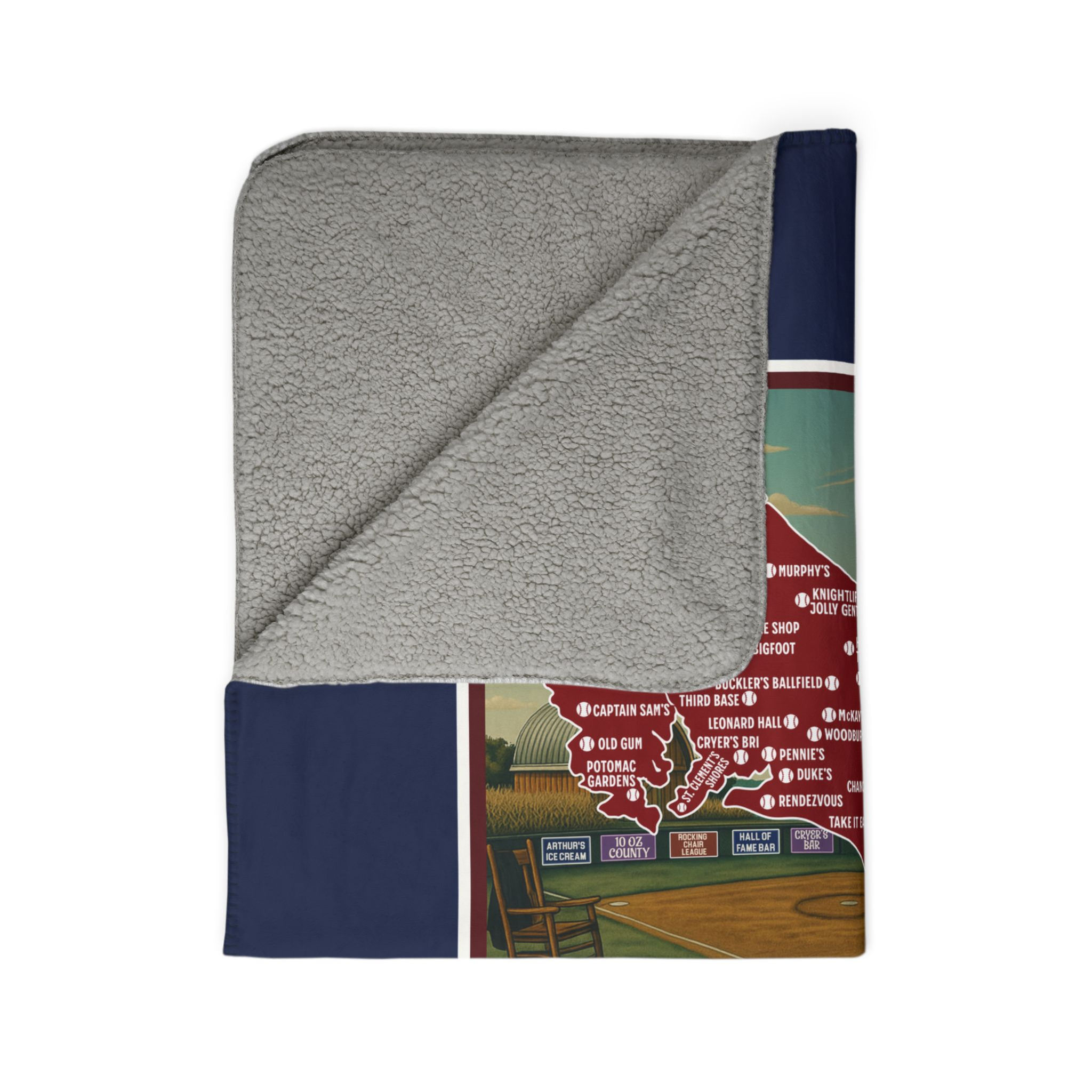 Homeplates & Hometowns Sherpa Blanket - Navy
