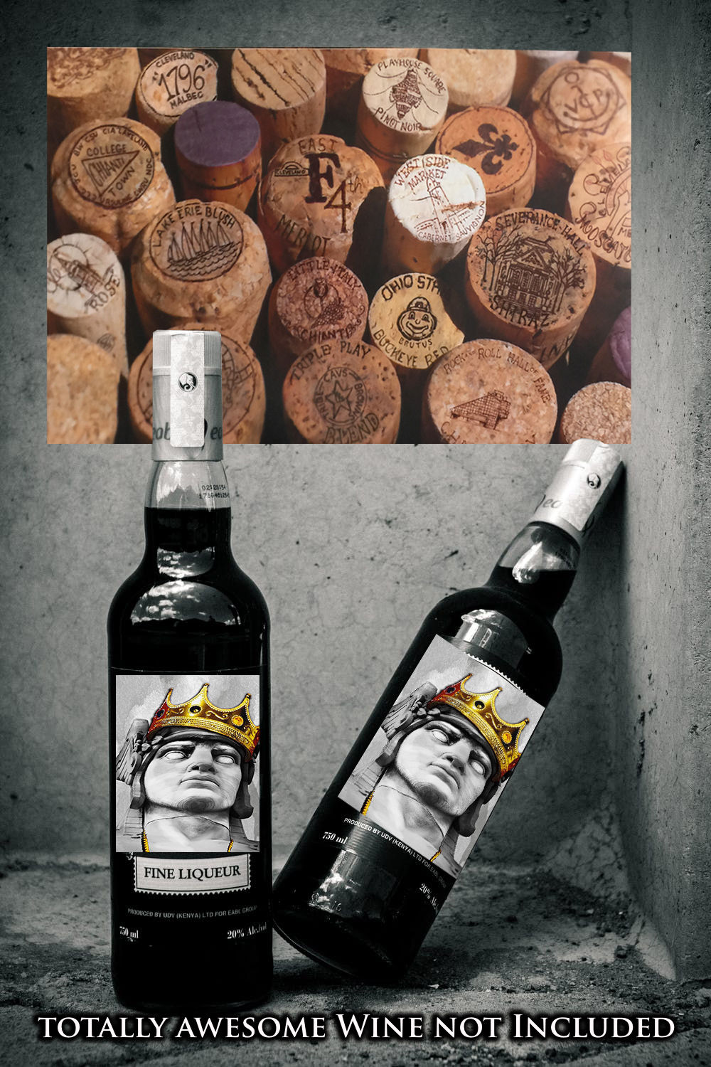 Cleveland, Ohio - Wine Cork Artwork featuring various Landmarks, Attractions and