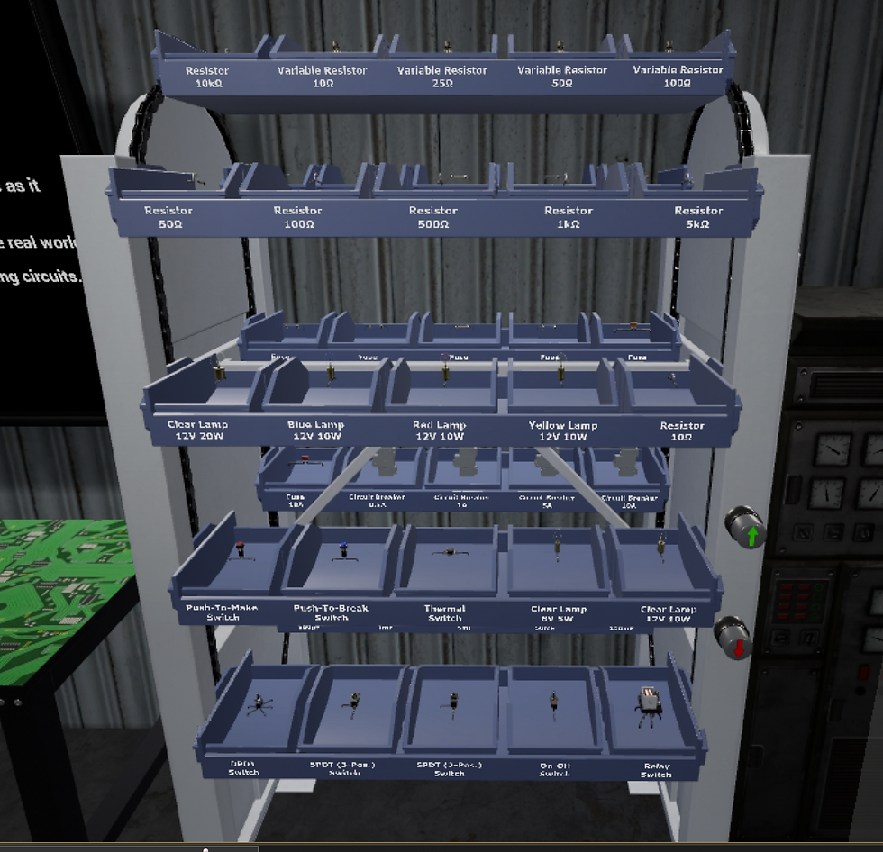 bin-labels-rotating-shelf in VR