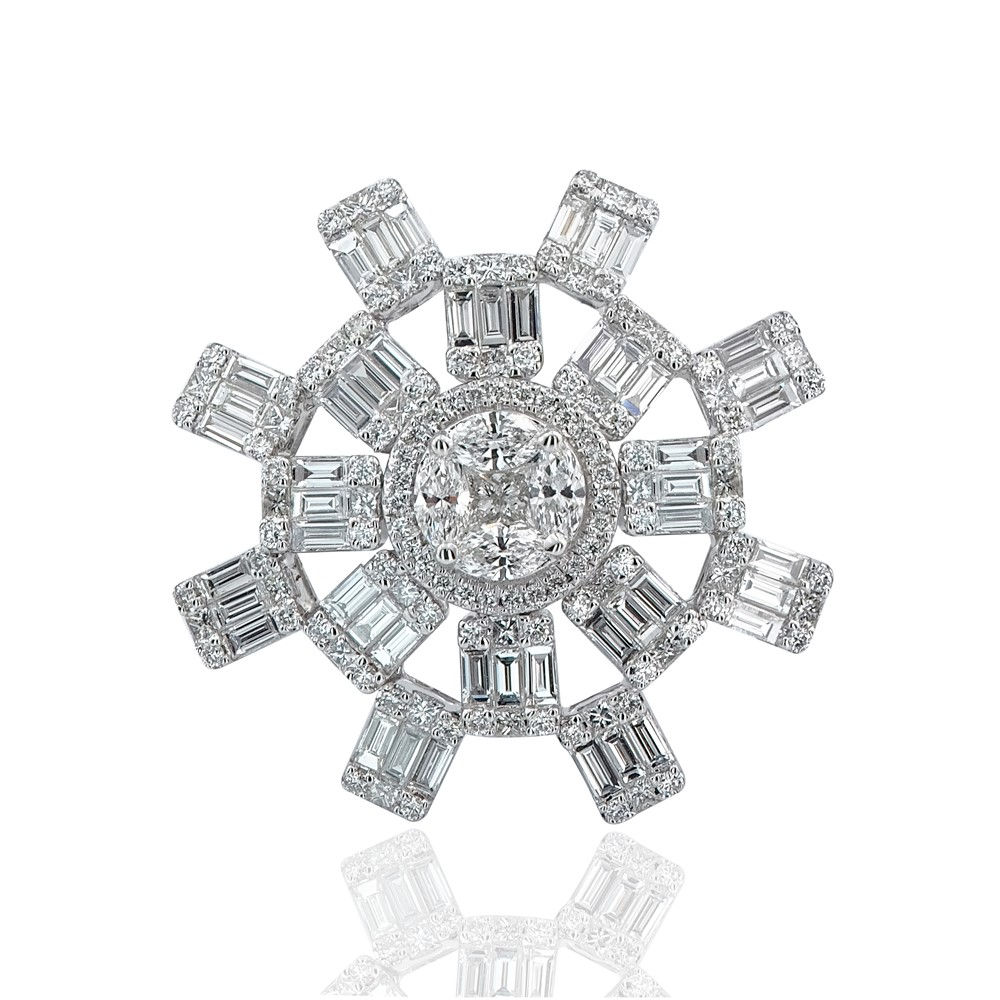 3,17 Karat Diamond Baguette Ring